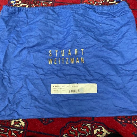 Vintage STUART WEITZMAN * Gray & SILVER Satchel PURSE + logo DUSTBAG * pockets - Picture 15 of 16